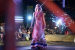 Runway model in downtown Dallas Prashe fashion show